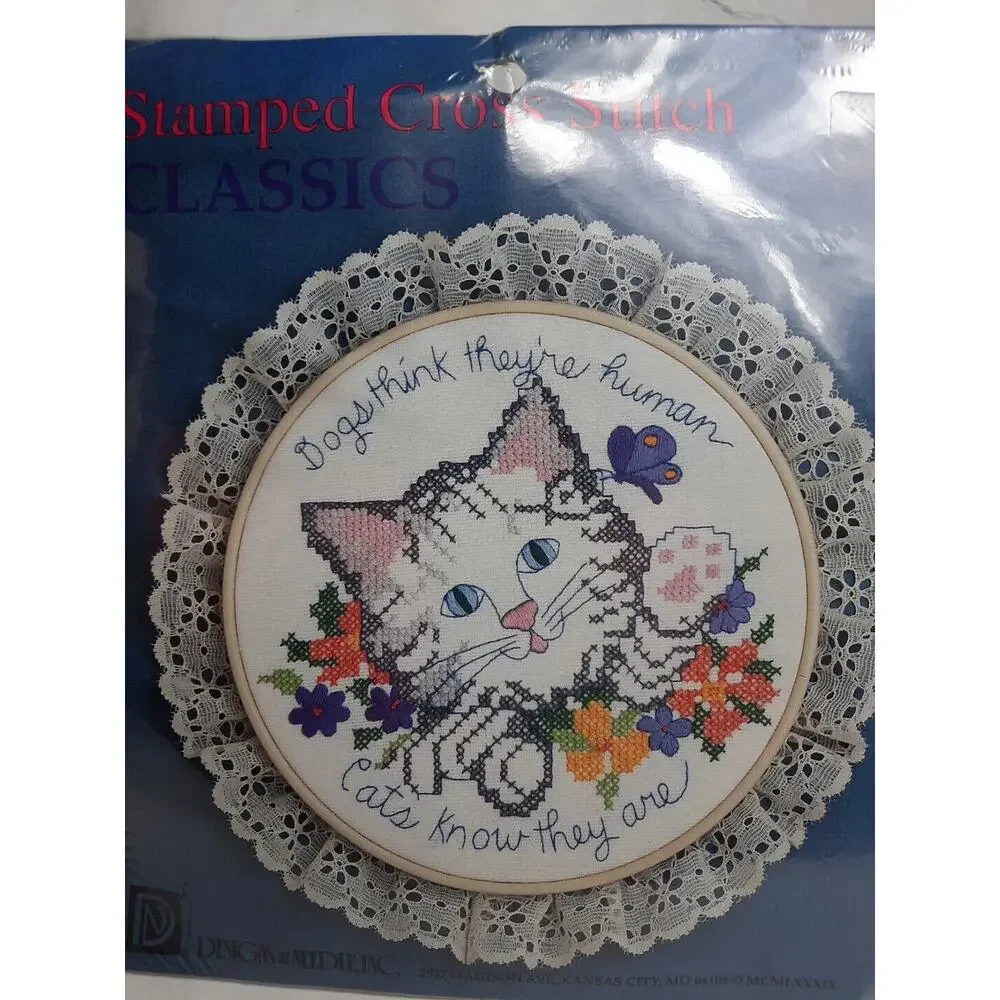 Design For The Needle Stamped Cross Stitch Kit Cats Are Human 7